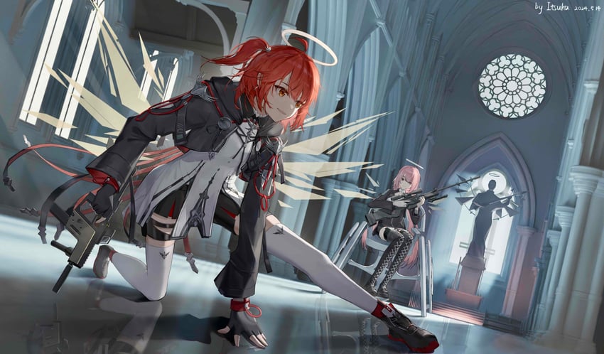 exusiai, lemuen, and exusiai the new covenant (arknights) drawn by itsuka_(pixiv90988220)
