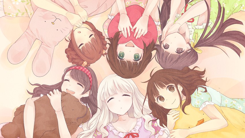 amami haruka, shijou takane, takatsuki yayoi, akizuki ritsuko, kashiyuka, and 1 more (idolmaster and 1 more) drawn by momokari