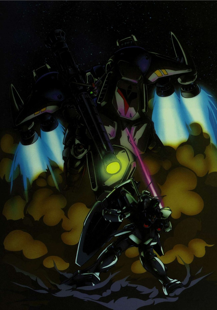 gundam gp-02 physalis and gundam gp-01 zephyranthes (gundam and 1 more) drawn by kawamori_shouji