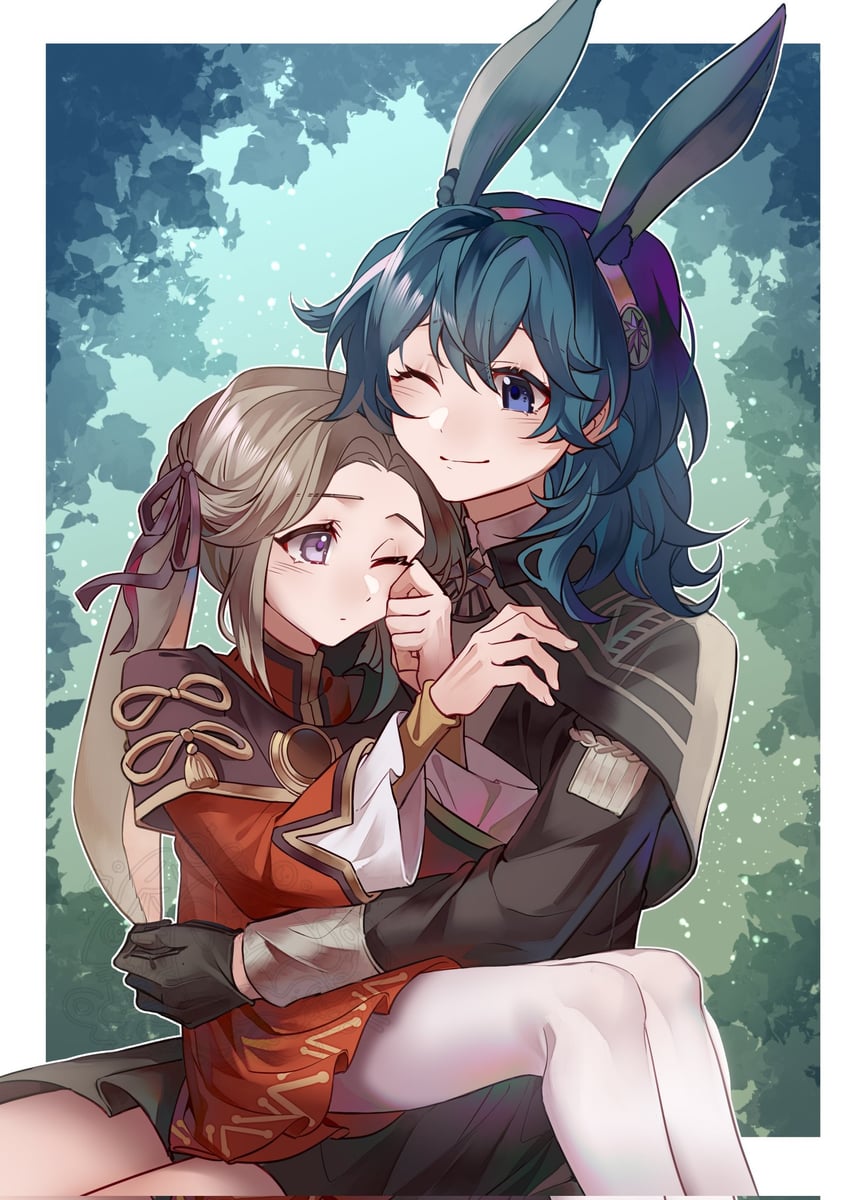 female byleth and edelgard von hresvelg (fire emblem and 1 more) drawn by moyibzs