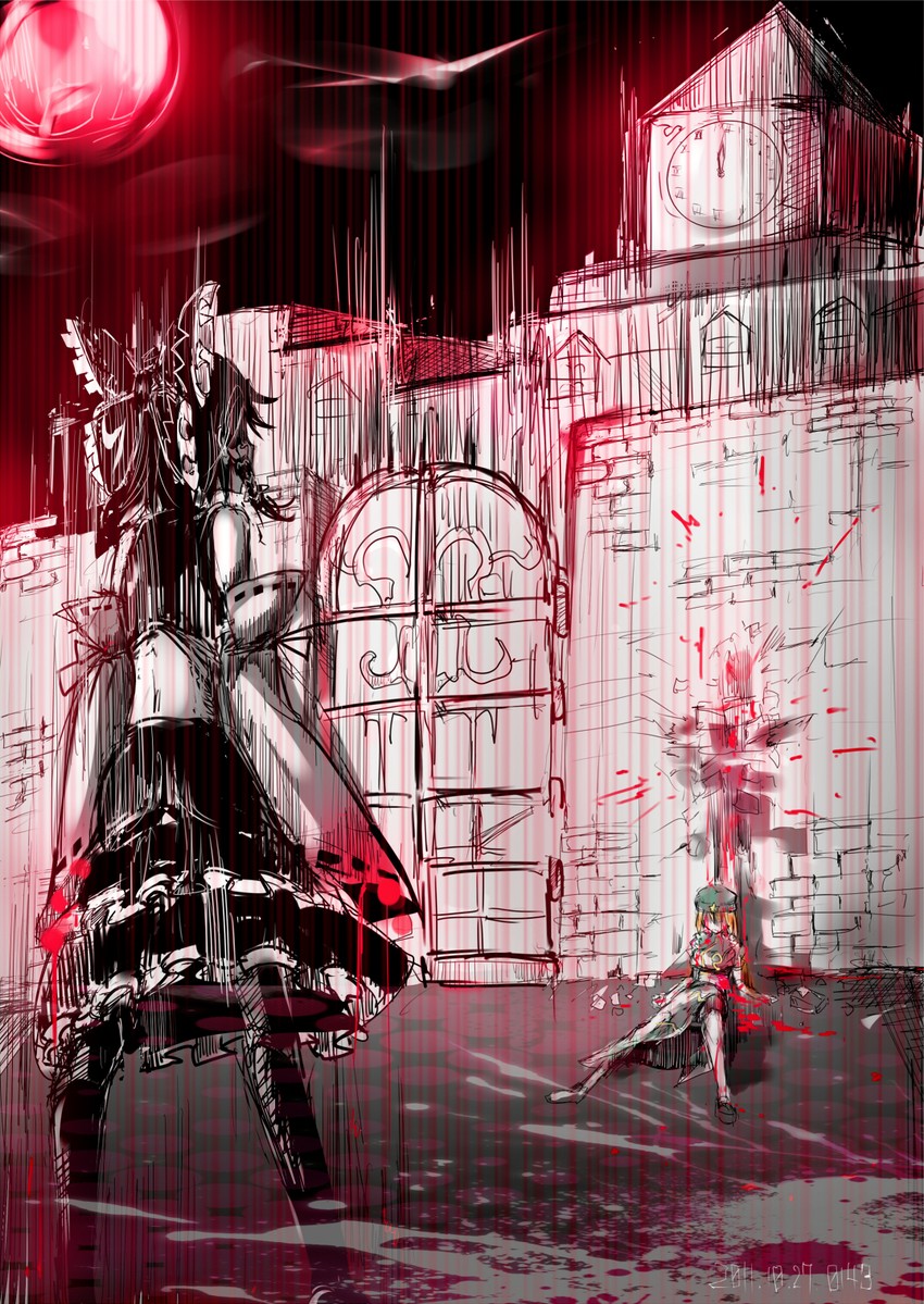 hakurei reimu and hong meiling (touhou) drawn by nyuu_(manekin-eko)