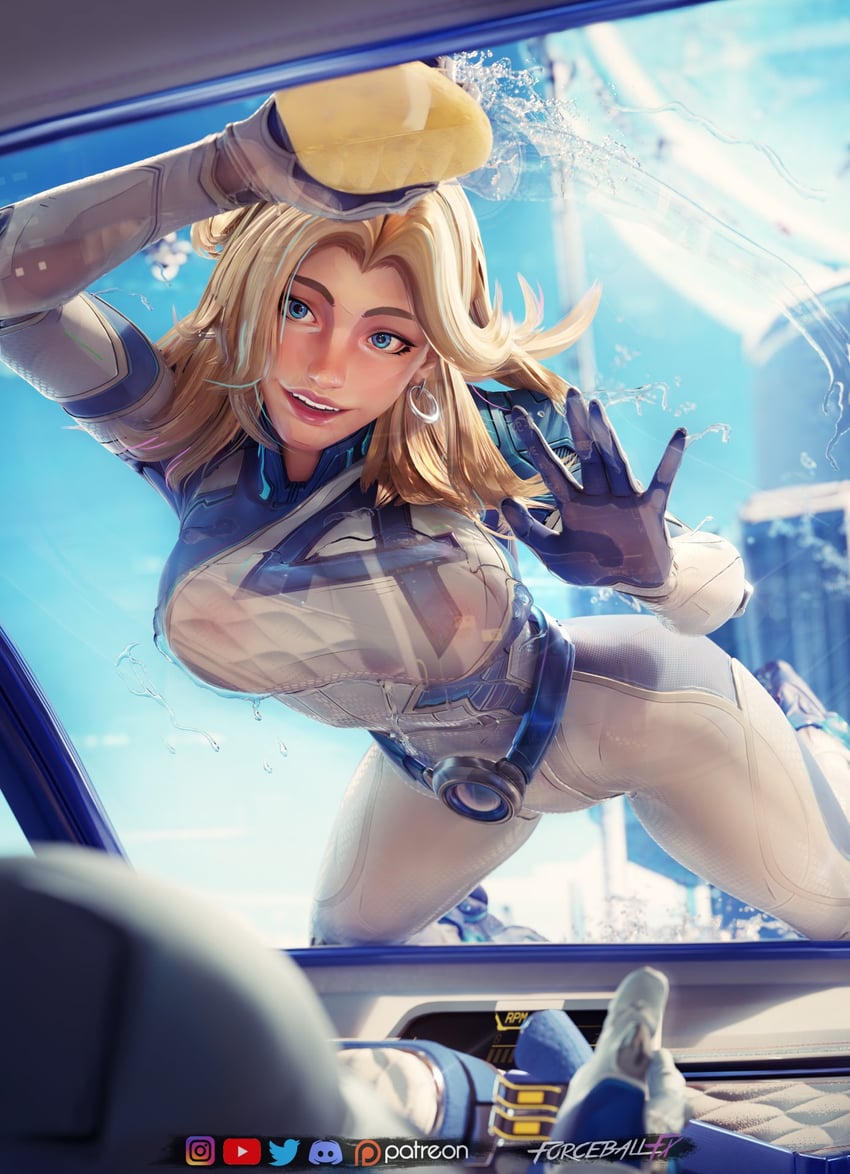 sue storm and reed richards (marvel and 2 more) drawn by forceball_fx