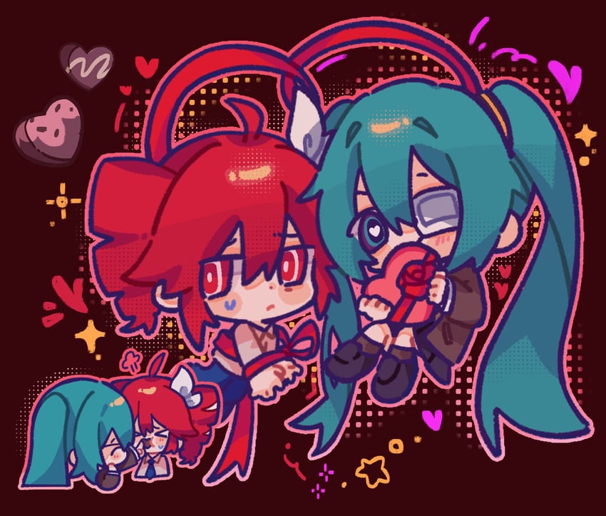 hatsune miku and kasane teto (vocaloid and 4 more) drawn by moochaakaka