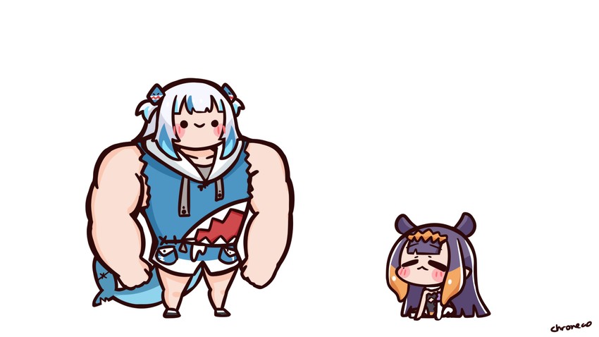 gawr gura, ninomae ina'nis, doge, and cheemsburger (hololive and 1 more) drawn by chroneco