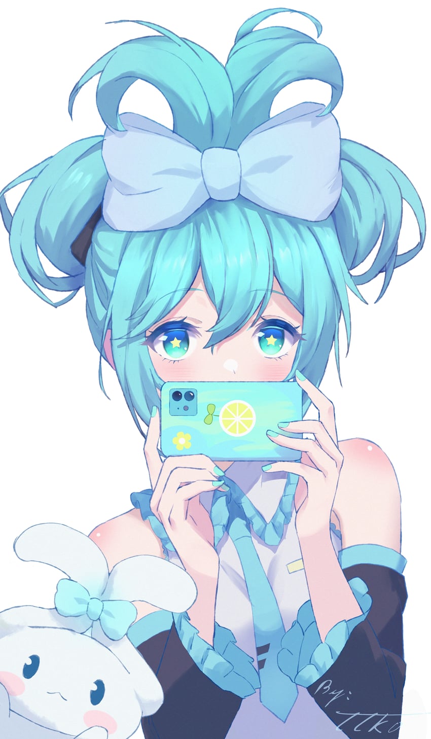 hatsune miku, cinnamoroll, and cinnamiku (vocaloid and 2 more) drawn by w-t