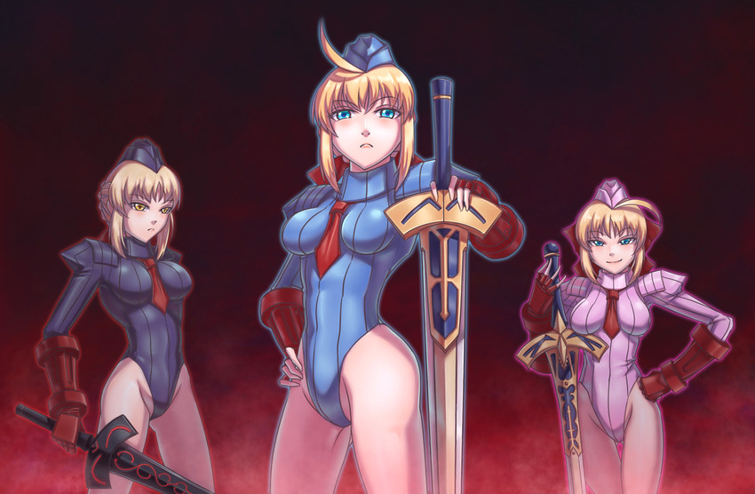 artoria pendragon, saber, saber alter, cammy white, and saber lily (fate and 2 more) drawn by leebigtree