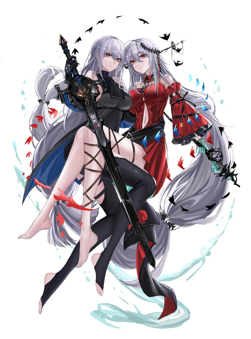 skadi and skadi the corrupting heart (arknights) drawn by minuolin