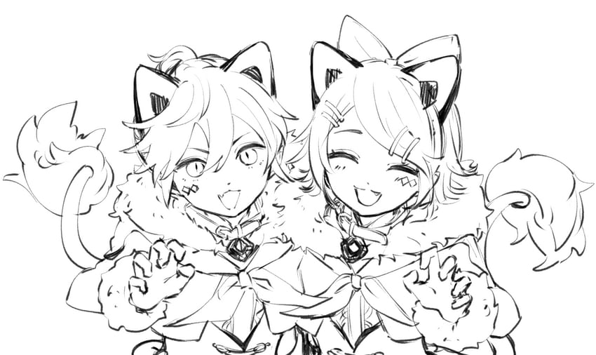 kagamine rin, kagamine len, magical mirai len, and magical mirai rin (vocaloid and 1 more) drawn by boku_(user_vppr4885)