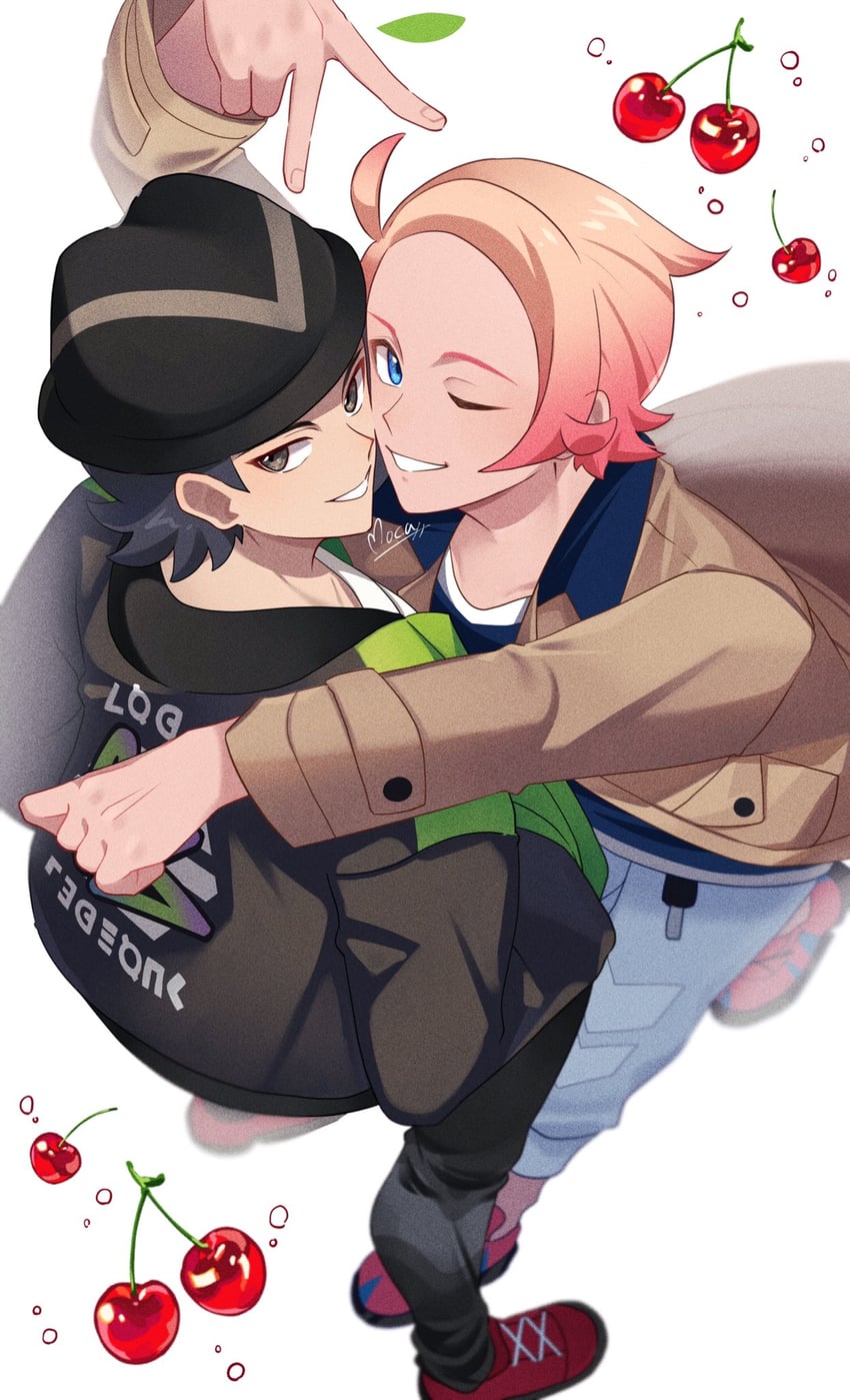 paxton and urbain (pokemon and 1 more) drawn by mocacoffee_1001
