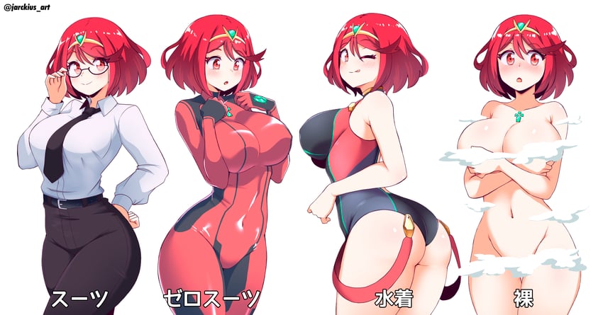 samus aran and pyra (xenoblade chronicles and 2 more) drawn by jarckius
