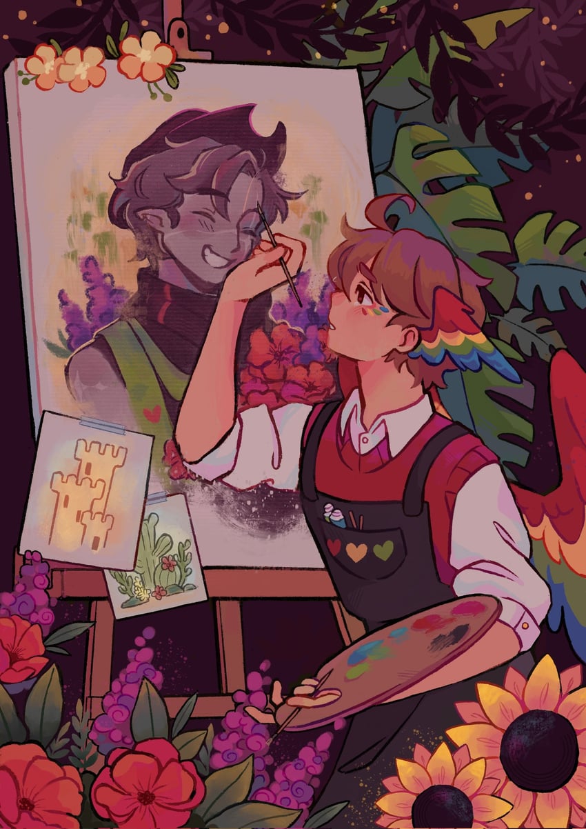 grian and goodtimeswithscar (minecraft youtube and 2 more) drawn by oddissey