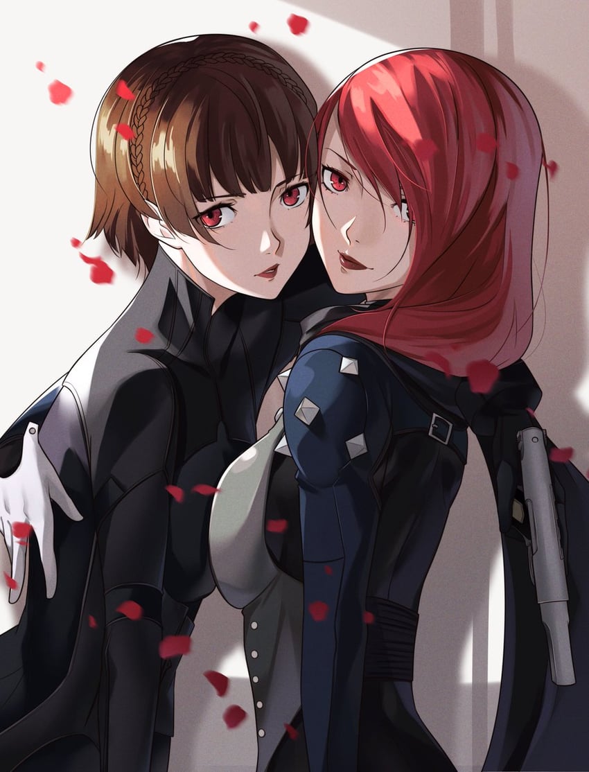 kirijou mitsuru, niijima makoto, and queen (persona and 4 more) drawn by wanderstillart