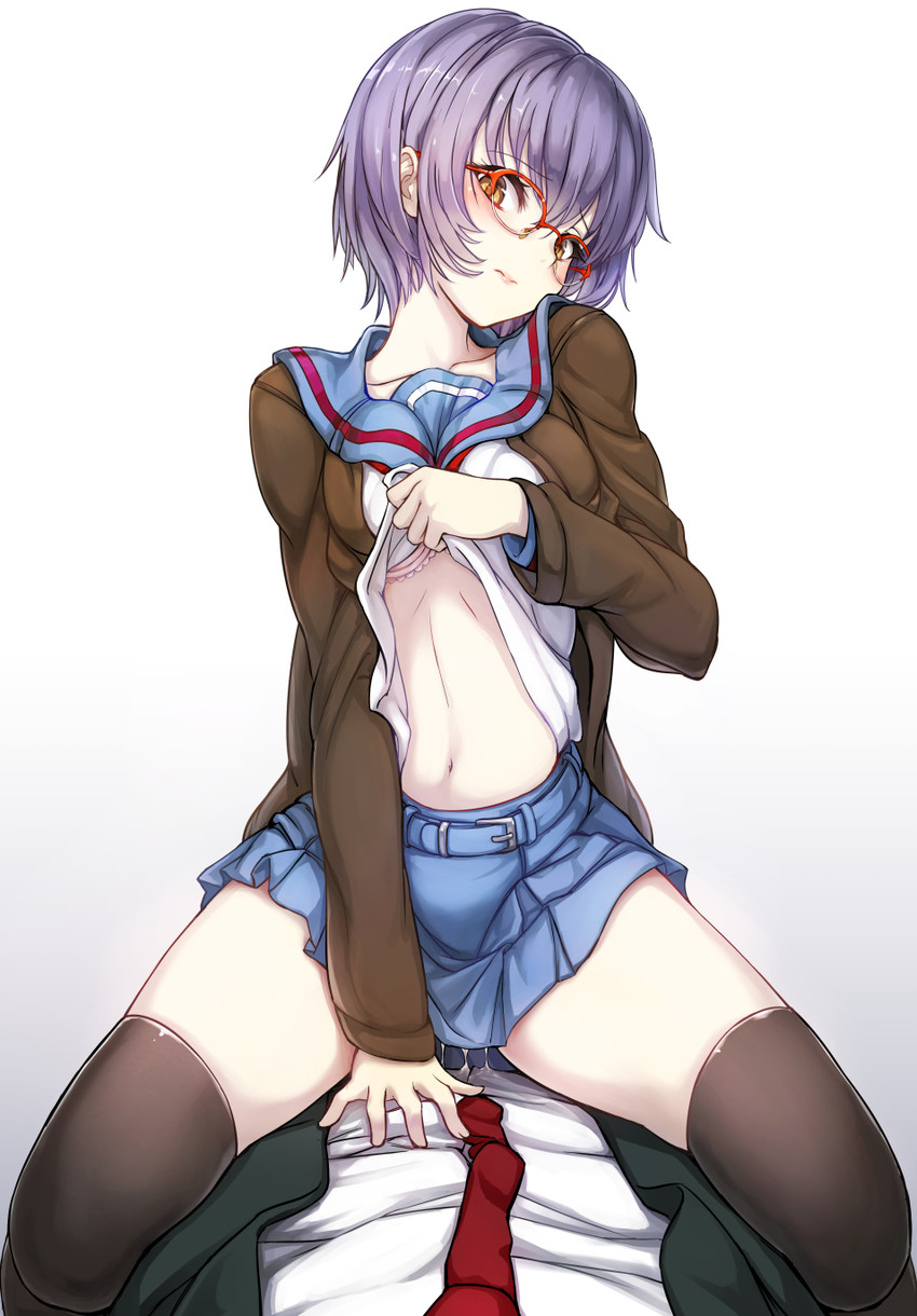 nagato yuki (suzumiya haruhi no yuuutsu and 1 more) drawn by kyokucho