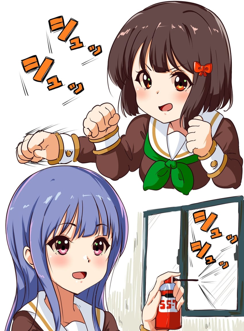 yoroizuka mizore and hisaishi kanade (hibike! euphonium) drawn by kanmuri_neko