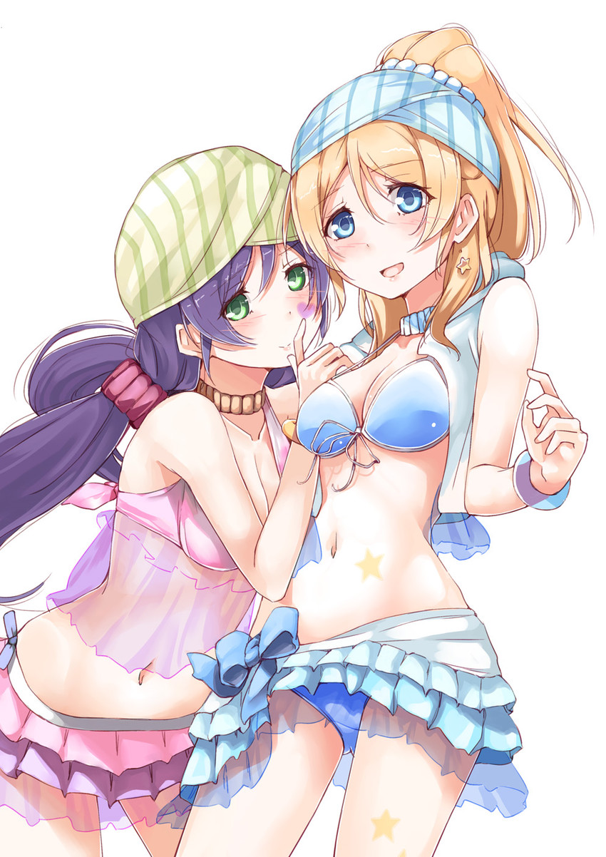 tojo nozomi and ayase eli (love live! and 1 more) drawn by nyoijizai