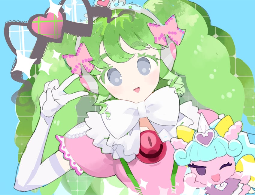 falulu and unicorn (pretty series and 1 more) drawn by moudoku_(decopon3rd)