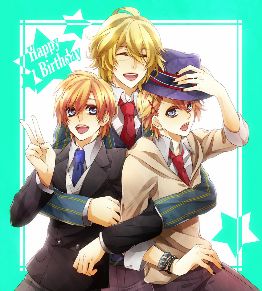 kurusu shou, shinomiya natsuki, and kurusu kaoru (uta no prince-sama) drawn by rico_(fbn3)