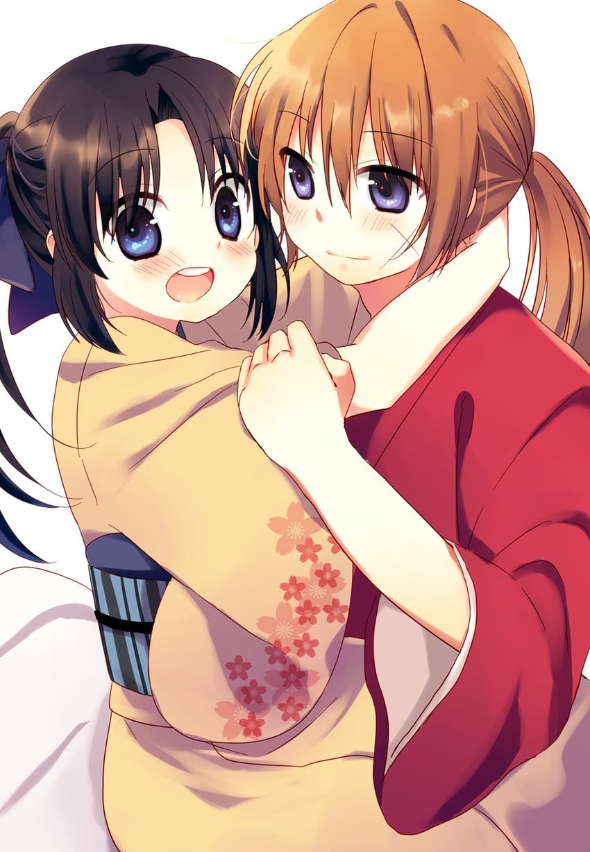 himura kenshin and kamiya kaoru (rurouni kenshin) drawn by tatara_maguro