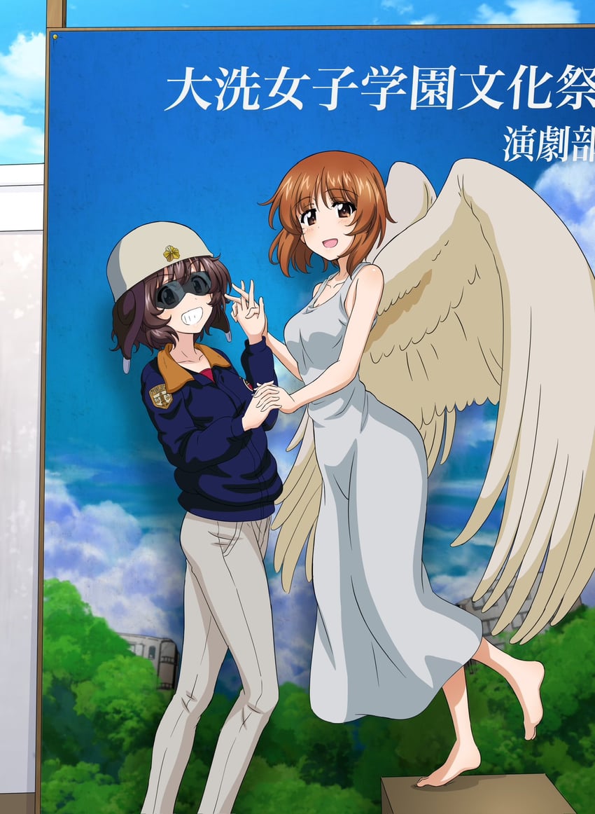 nishizumi miho and akiyama yukari (girls und panzer and 1 more) drawn by key_(gaigaigai123)