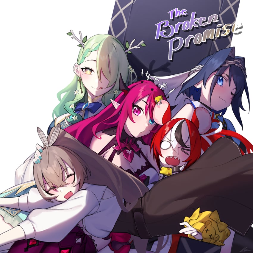 ouro kronii, nanashi mumei, hakos baelz, ceres fauna, and irys (hololive and 1 more) drawn by dasdokter
