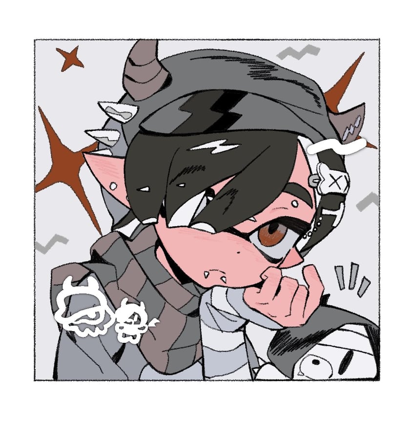 inkling player character and inkling boy (splatoon) drawn by bakori514_(h_akka)