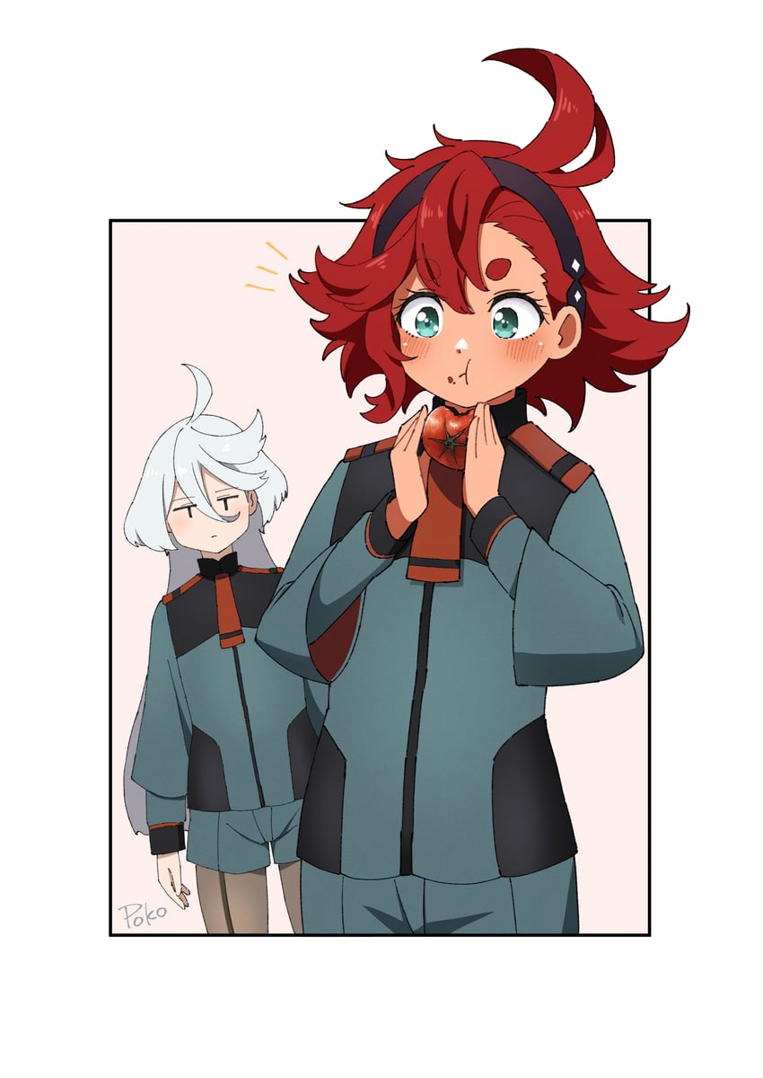 suletta mercury and miorine rembran (gundam and 1 more) drawn by poko_(user_rjdg5478)