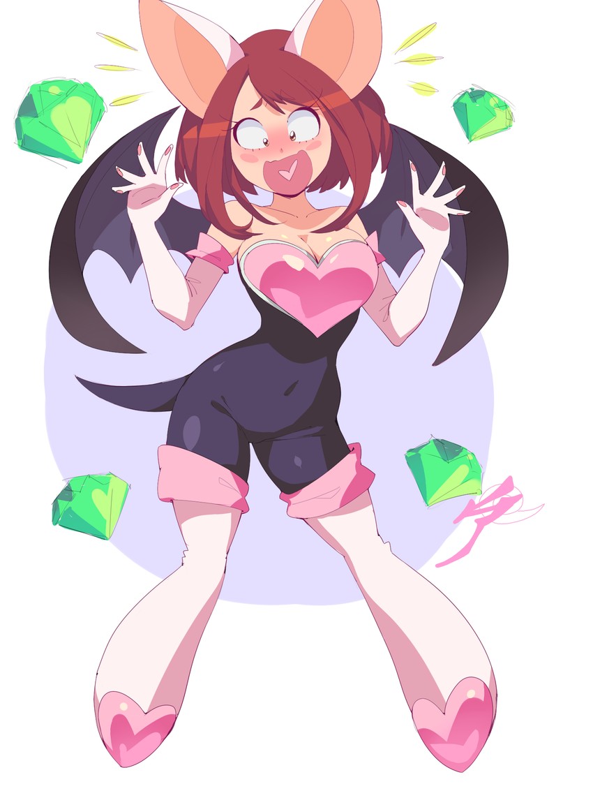 uraraka ochaco and rouge the bat (boku no hero academia and 1 more) drawn by aetherion