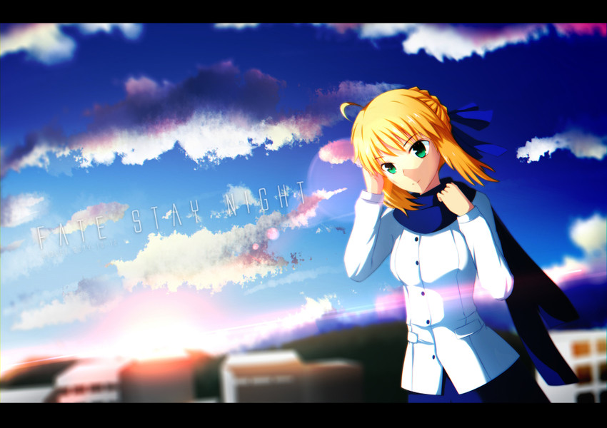 artoria pendragon and saber (fate and 1 more) drawn by violetsang