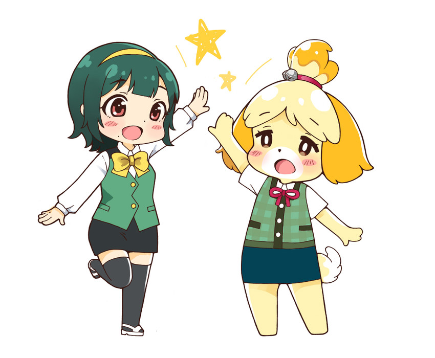 otonashi kotori and isabelle (idolmaster and 1 more) drawn by gunuko