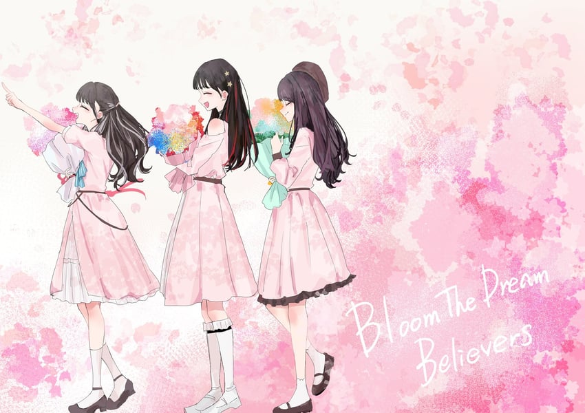 tsukine kona, hanamiya nina, and sasaki kotoko (love live! and 2 more) drawn by jin_(oihlf)