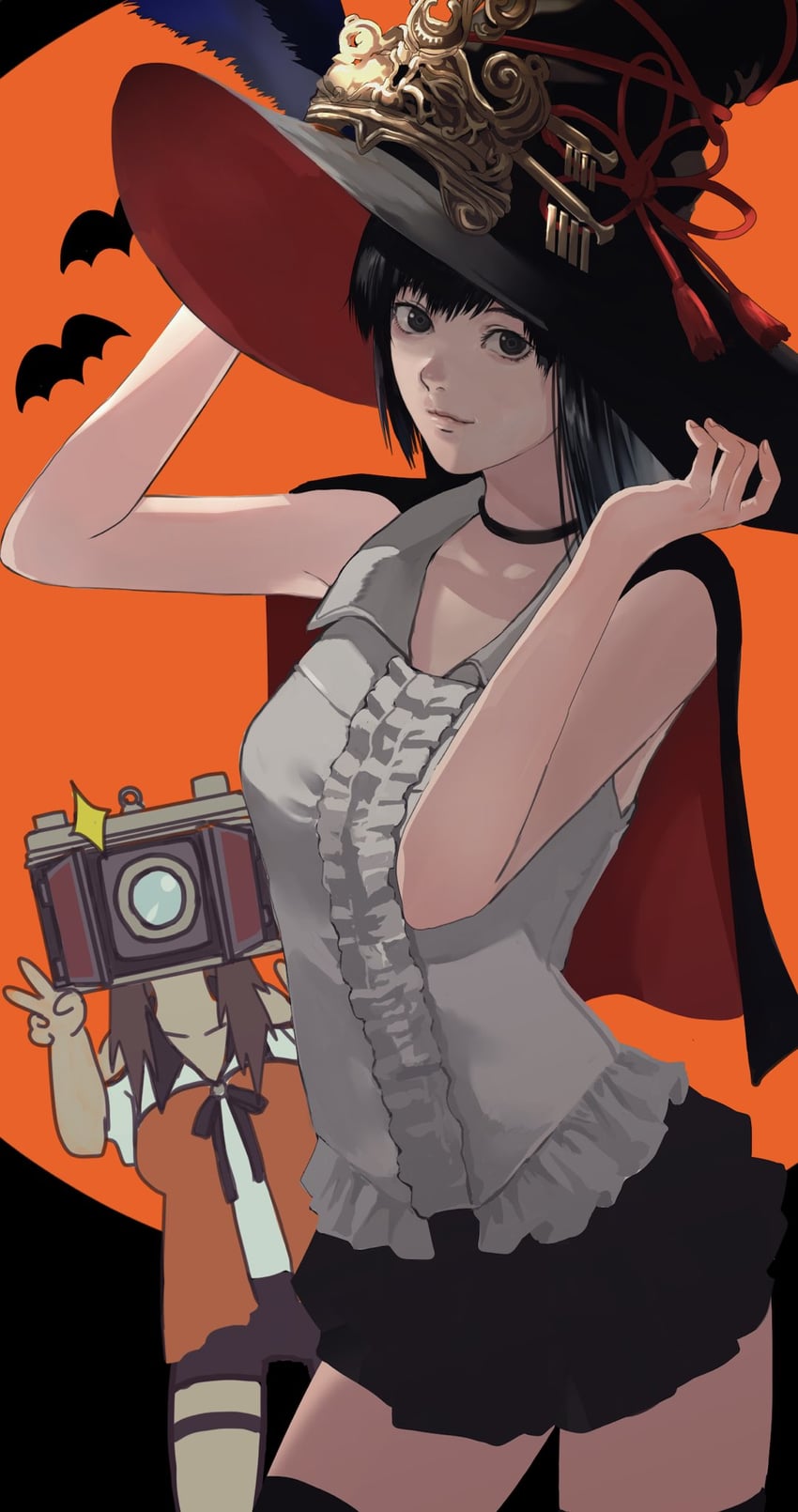 kozukata yuuri and hinasaki miu (fatal frame and 1 more) drawn by gauss_<bokashi