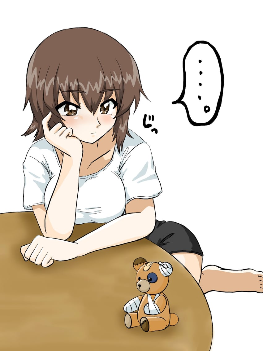 nishizumi maho and boko (girls und panzer) drawn by andou_shinobu
