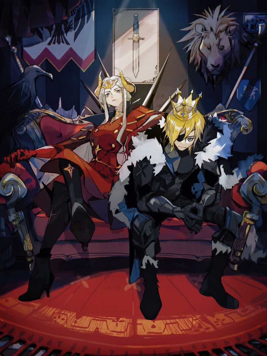 edelgard von hresvelg and dimitri alexandre blaiddyd (fire emblem and 1 more) drawn by mi_tang