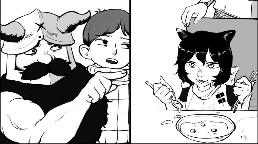 laios touden, senshi, chilchuck tims, and izutsumi (dungeon meshi) drawn by hentaicat