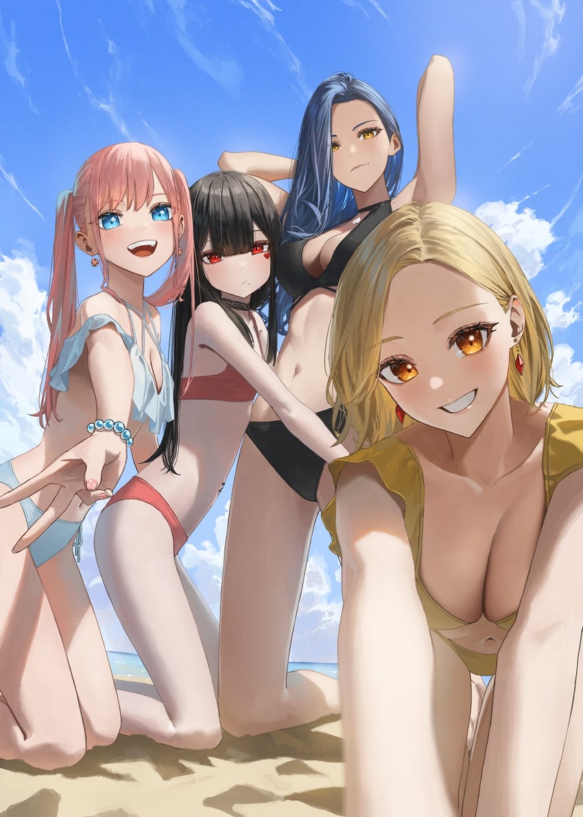 enokawa kokoro, kimishima touka, kunitomi ryouka, and kuroba mitsuha (original) drawn by hara_kenshi