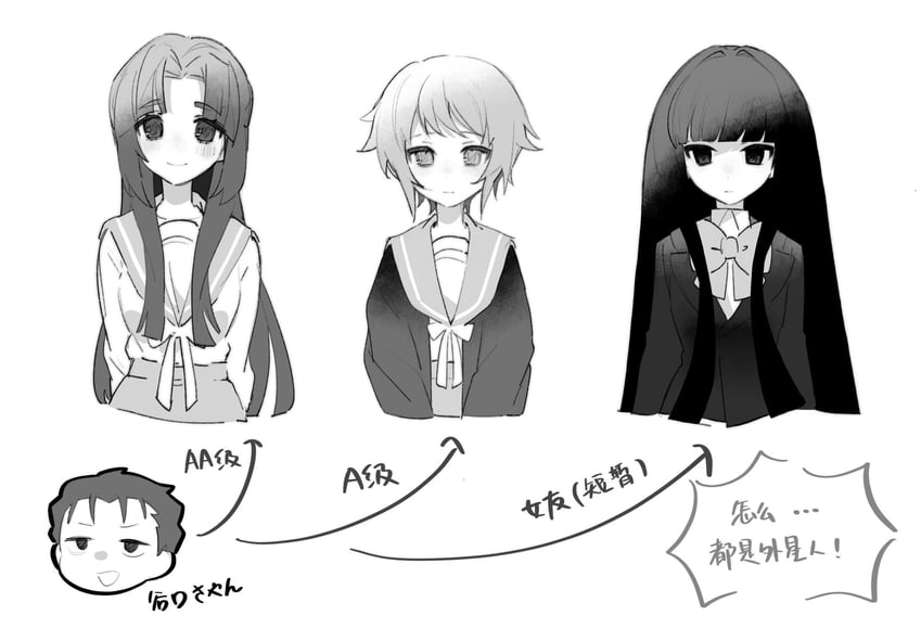 nagato yuki, asakura ryoko, taniguchi, and suou kuyou (suzumiya haruhi no yuuutsu) drawn by maymeriko
