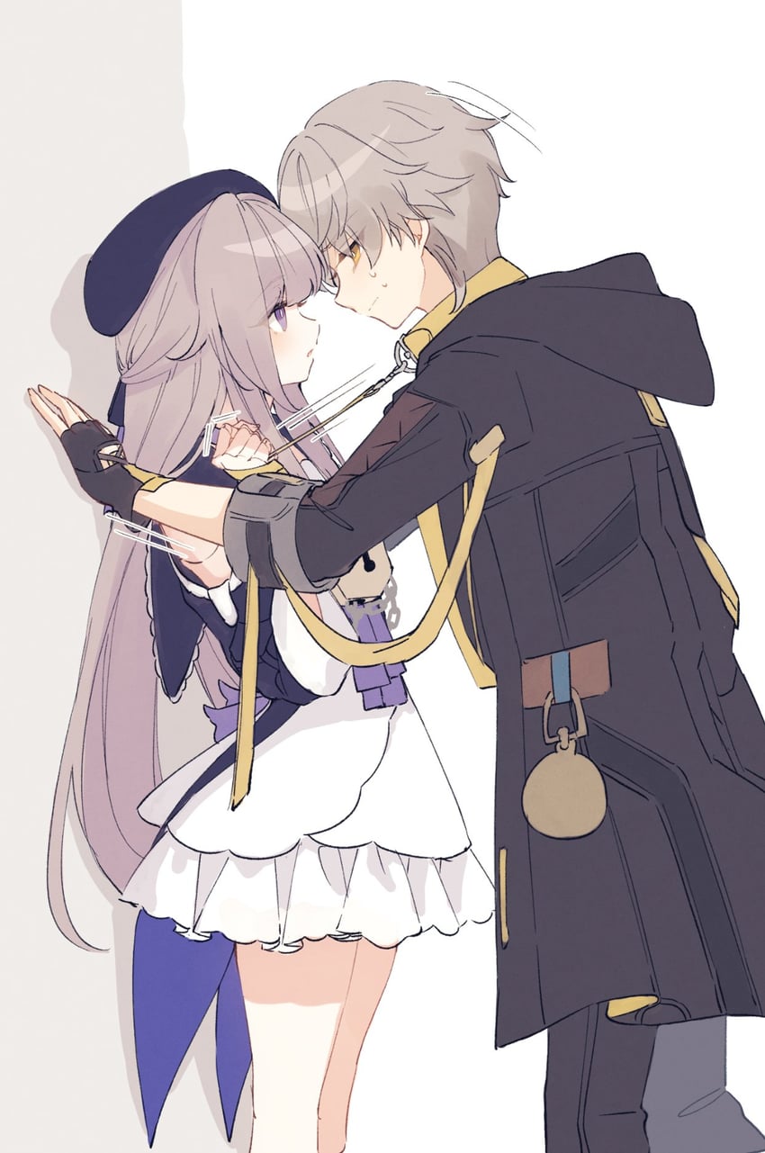 trailblazer, caelus, and herta (honkai and 1 more) drawn by genshou_ex