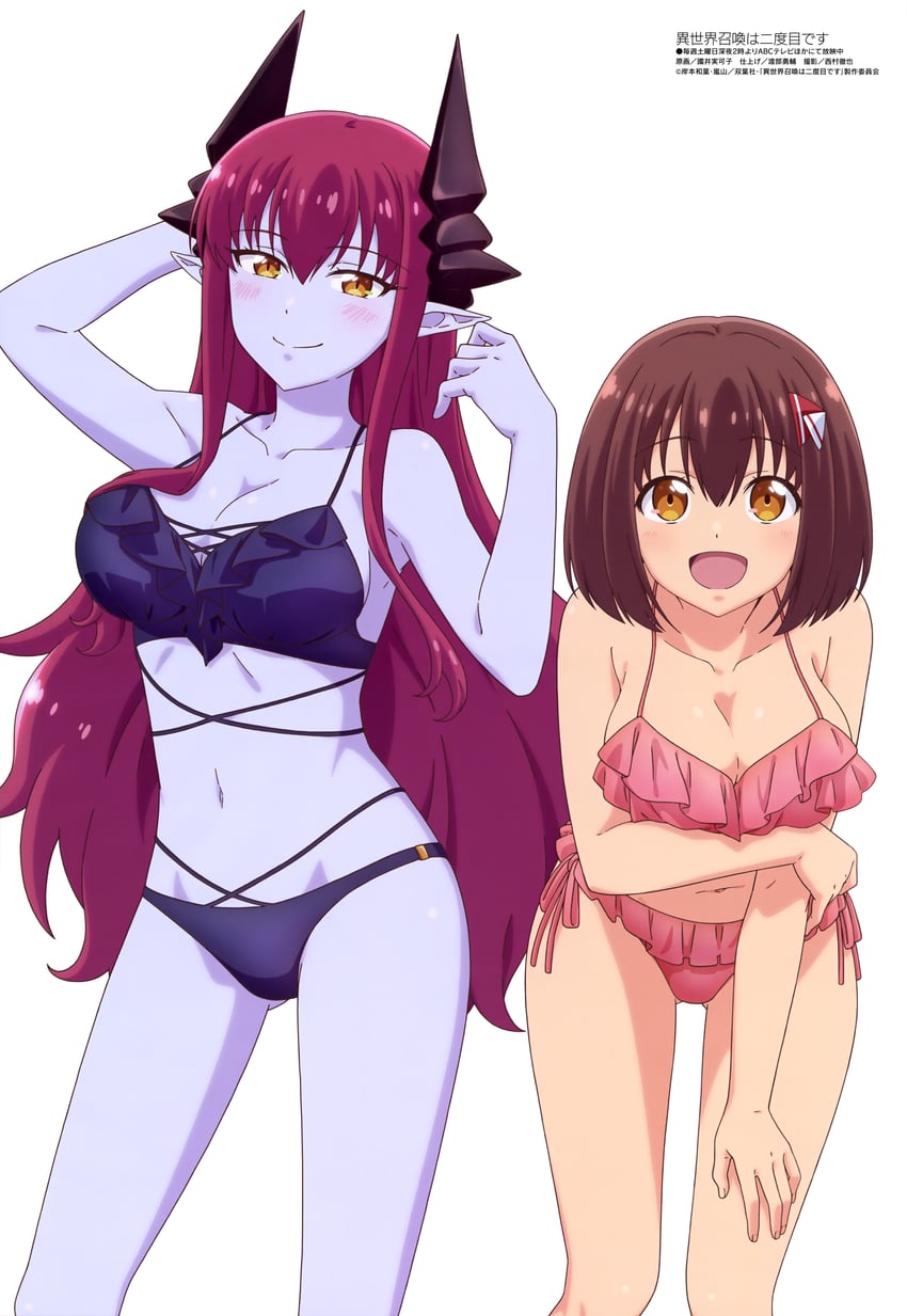 hanabashira yuuhi and desastre seleeno (megami magazine and 1 more) drawn by kunii_mikako