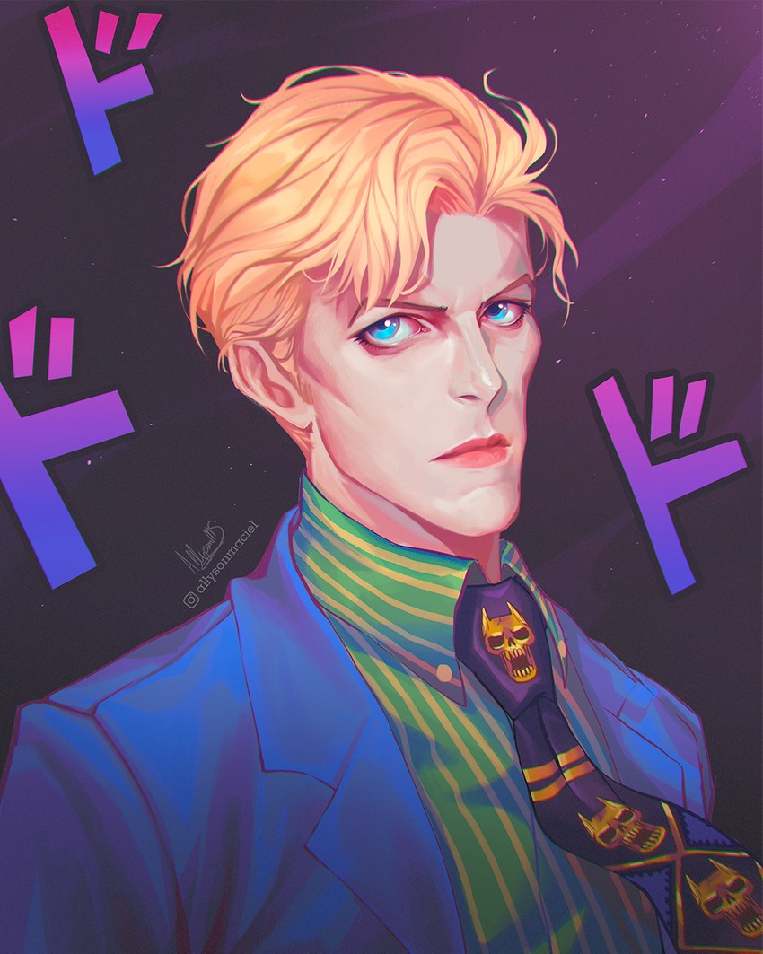 kira yoshikage and david bowie (jojo no kimyou na bouken and 2 more) drawn by al_santos