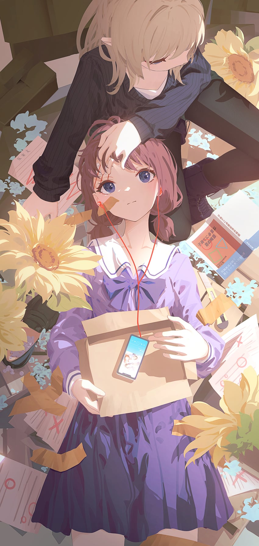 iseri nina and kawaragi momoka (girls band cry) drawn by 999kun