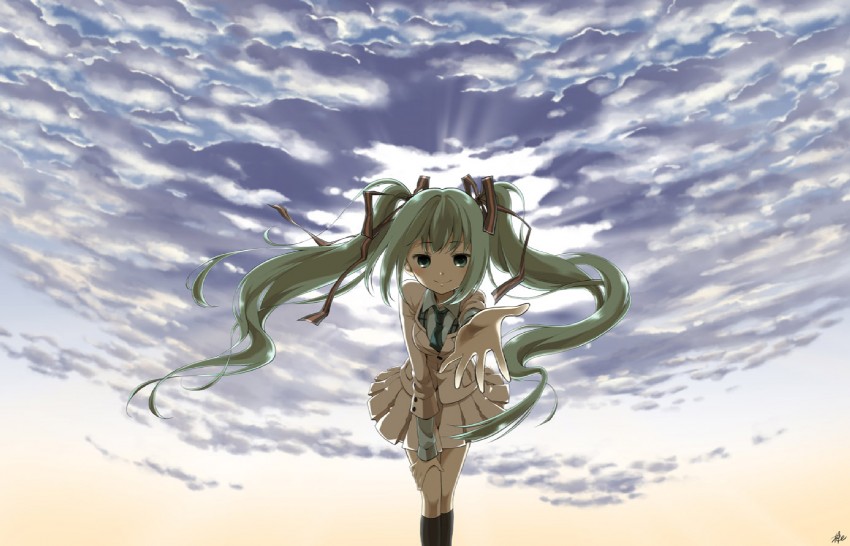 hatsune miku (vocaloid and 1 more) drawn by miringx2