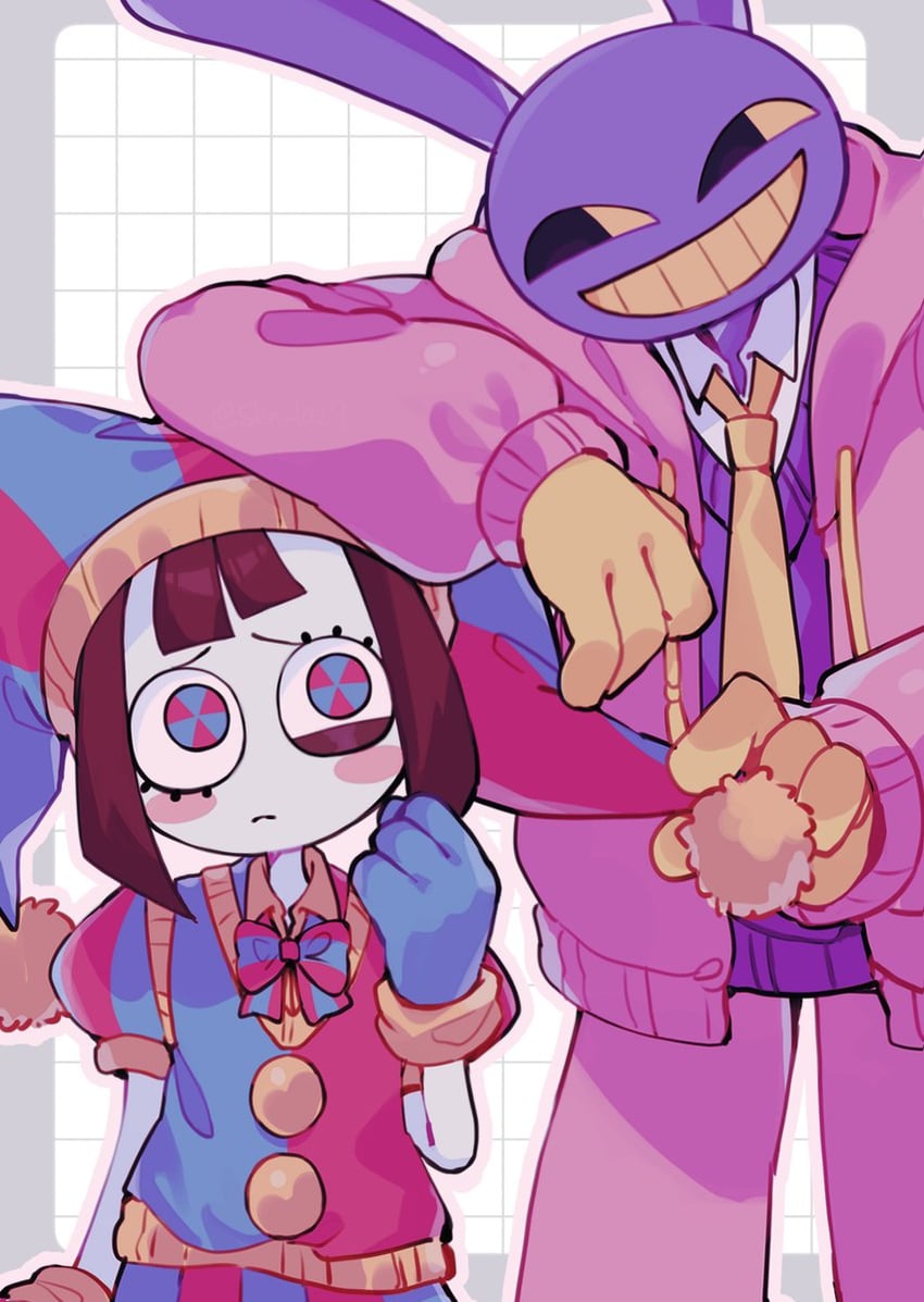 pomni and jax (the amazing digital circus) drawn by skn_1027