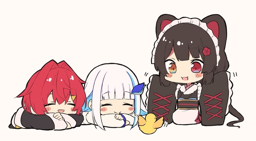 lize helesta, ange katrina, inui toko, and sebastian piyodore (nijisanji) drawn by talunilu_uu3