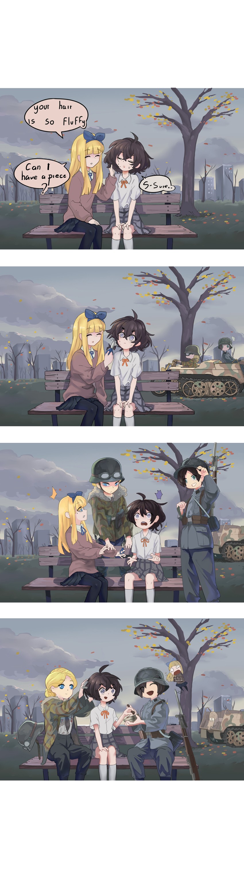 sophie, erika, and johanna (original) drawn by sebastian_z