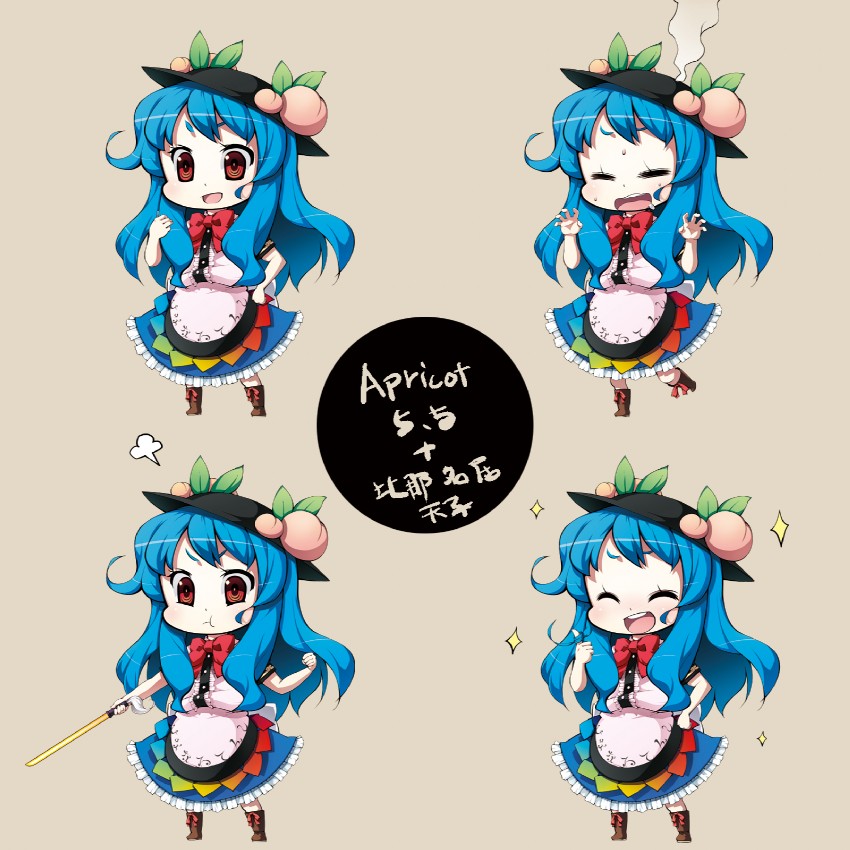 hinanawi tenshi (touhou) drawn by kabayaki_unagi