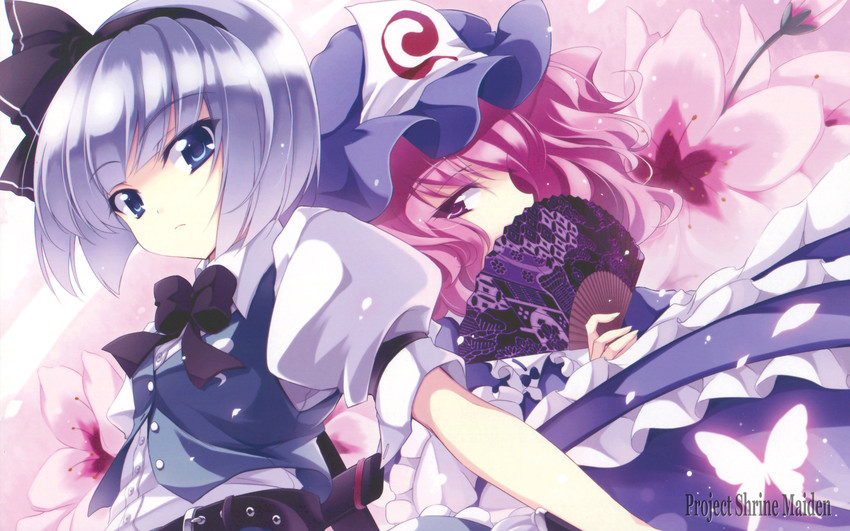 konpaku youmu and saigyouji yuyuko (touhou) drawn by touya_(the-moon)