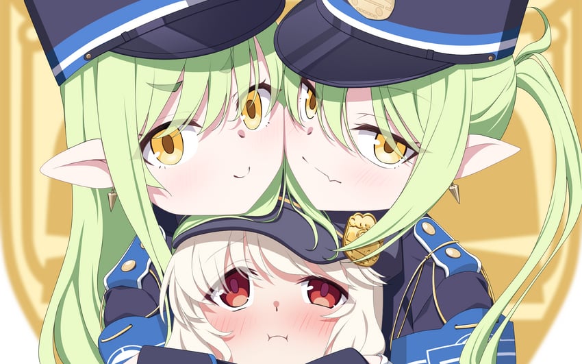 hikari, nozomi, and aoba (blue archive) drawn by kkkk_(k4)