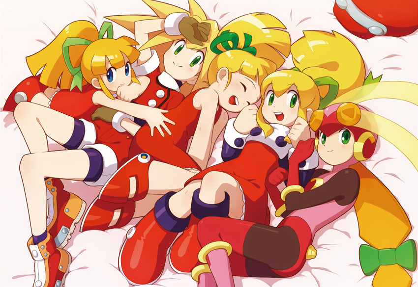 roll, roll caskett, and roll.exe (mega man and 4 more) drawn by kataiwa_yur...