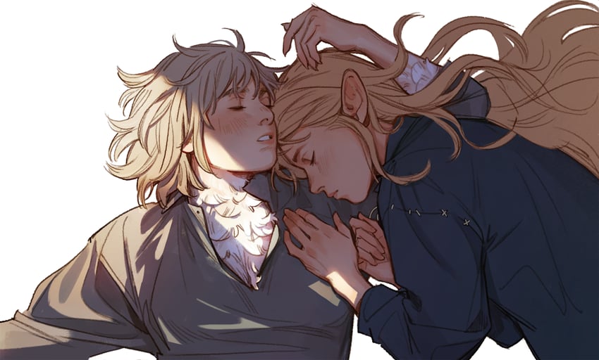 marcille donato and falin touden (dungeon meshi) drawn by lesly_oh