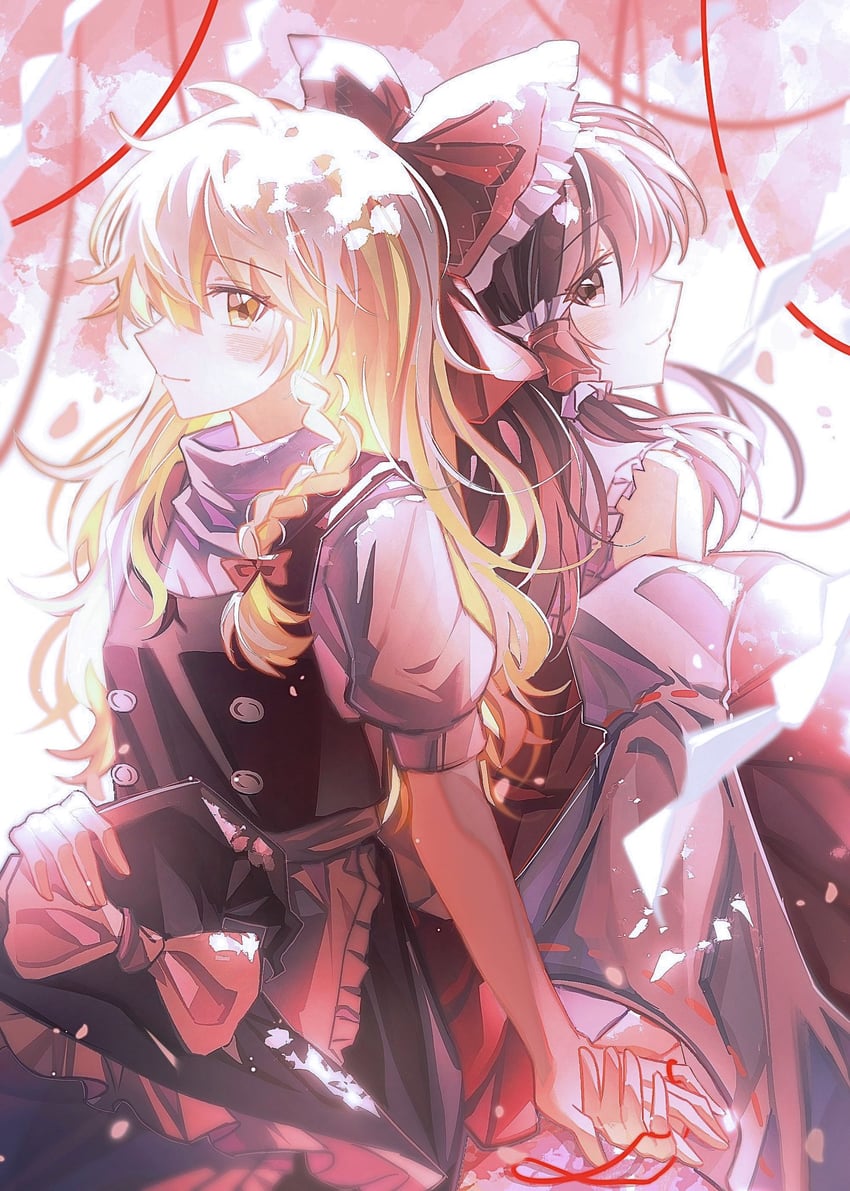 hakurei reimu and kirisame marisa (touhou) drawn by mi_pomeranian